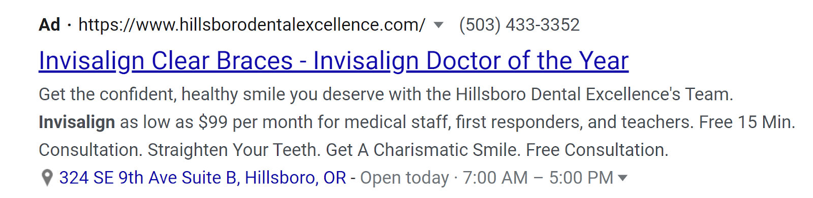 Invisalign Google Ad